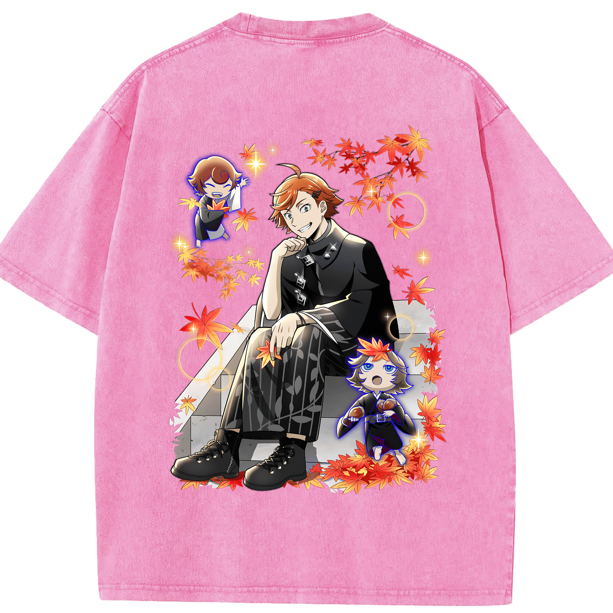 （画像用） 文豪ストレイドッグス Bungo Stray Dogs 綿100% ヴィンテージ風 半袖Tシャツ（背面プリント）